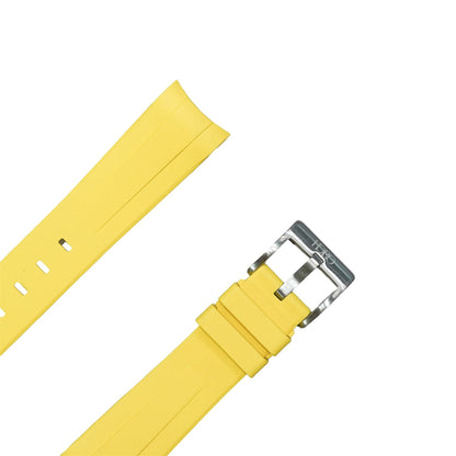 62M - Yellow 20mm curve end FKM rubber strap