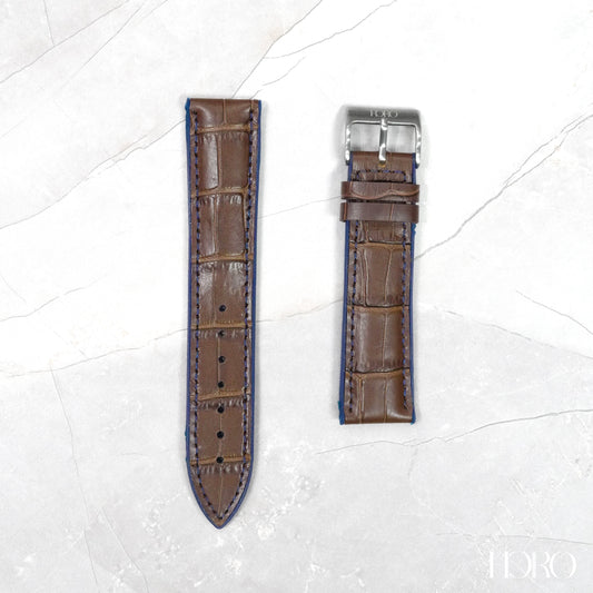 59X - Calf/silicone rubber strap Blue Brown