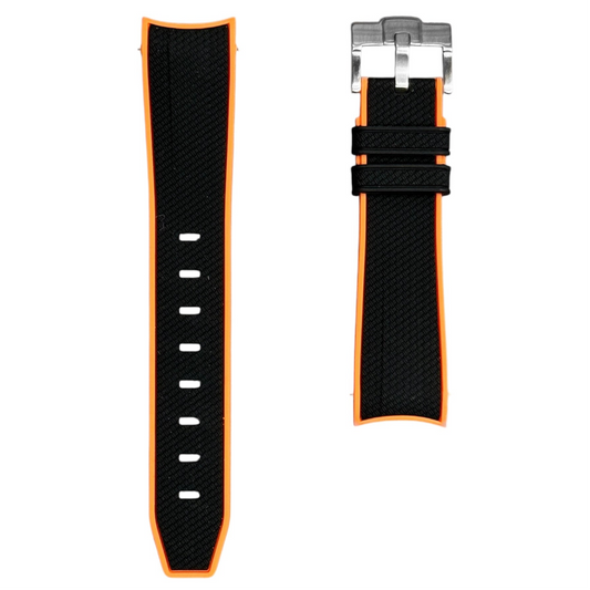 61M - Black/Orange Rubber strap