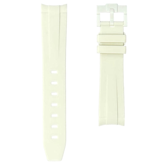 60M - Off white Curve end Rubber strap