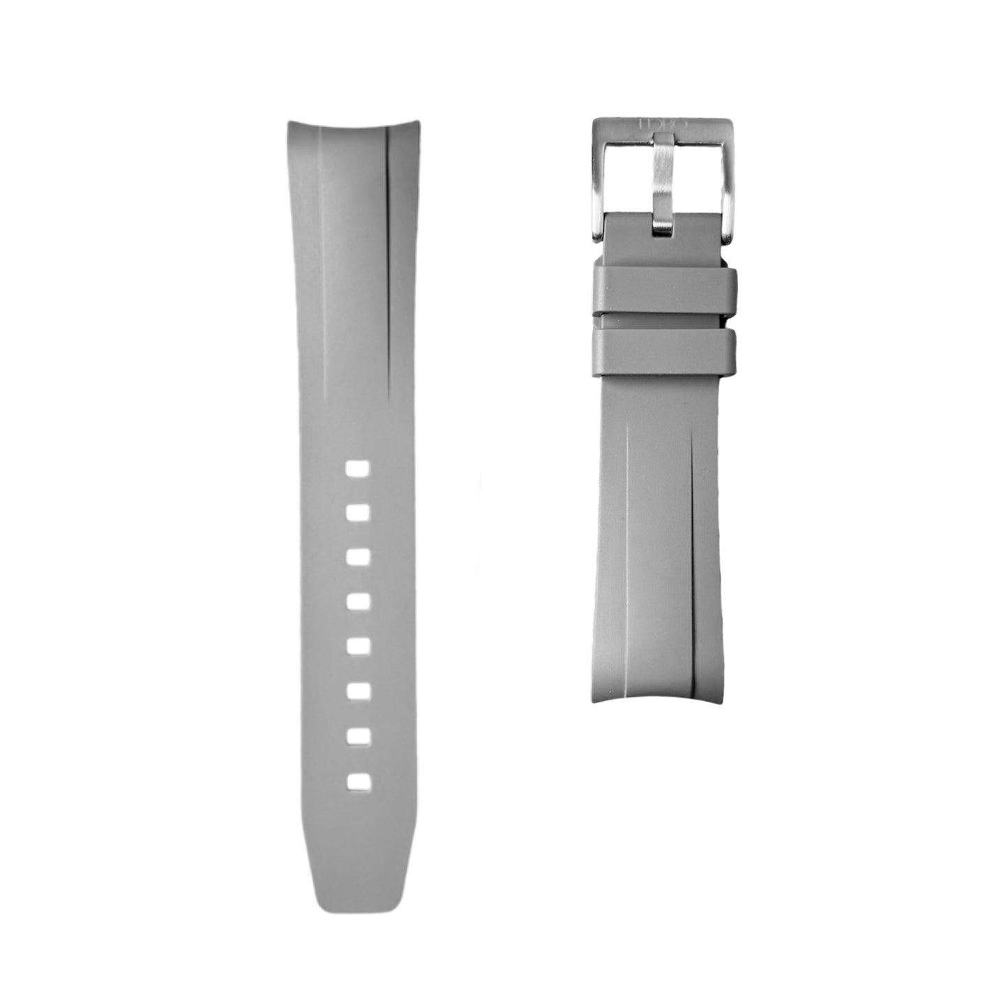 58B - Grey Curve end FKM Rubber strap for BB58