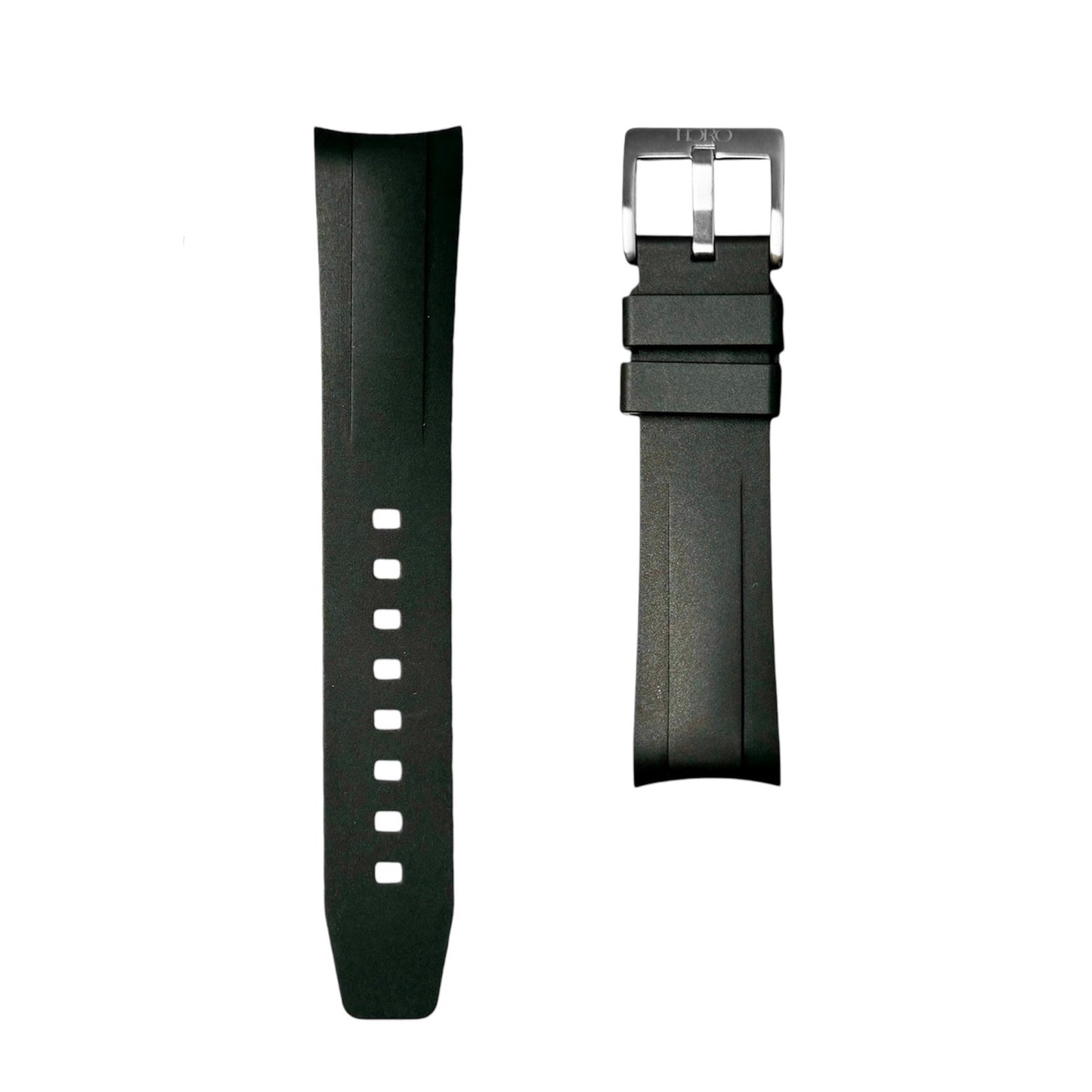 58B - Black Curve end FKM Rubber strap for BB58
