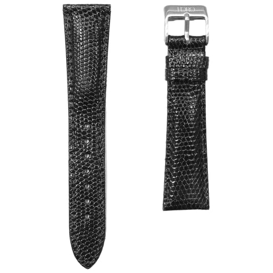 66x - Shiny Black Genuine Lizard strap