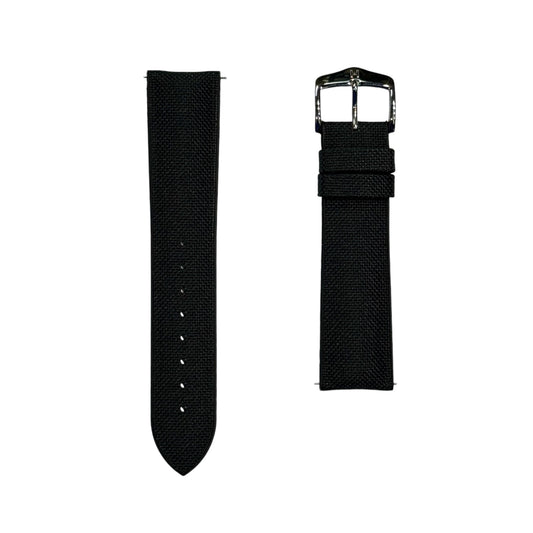 Hirsch ARNE Animal-Free Sailcloth Effect Performance Watch Strap - BLACK