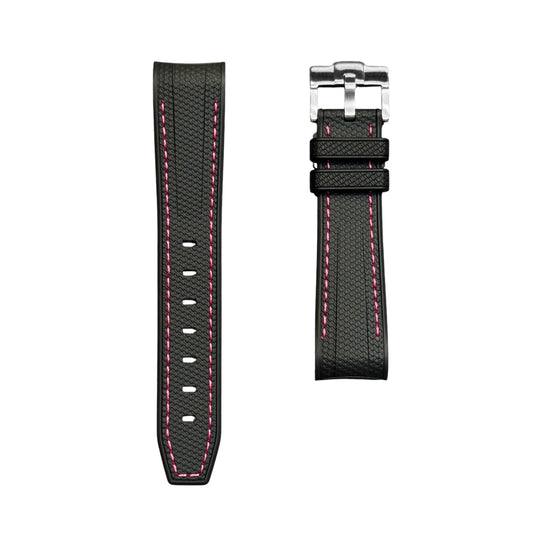 🎁 61M - Rubber strap Black with pink stitching (100% off)