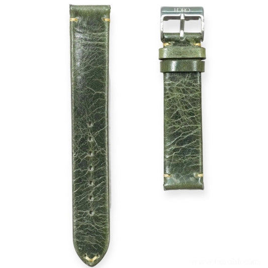 102 - Vintage calf leather strap Green