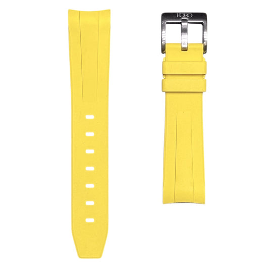 62M - Yellow 20mm curve end FKM rubber strap