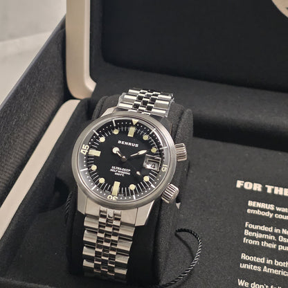 Benrus Ultra-Deep 36.5mm Watch  Ref.UD-SA-BK-SS